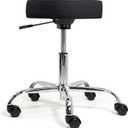 EARTHLITE Pneumatic Massage Salon Drafting Stool - No Leaking (vs. Hydraulic), Adjustable, Rolling, CFC-Free / Medical Spa Facial Chair (Black)