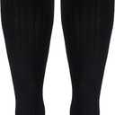 Truform Compression Socks, 8-15 mmHg, Men's Dress Socks, Knee High Over Calf Length, Black, X-Large