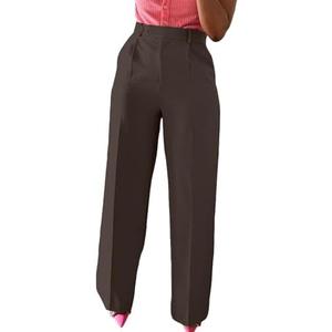 Lucuna Women's Wide Leg Dress Pants High Waisted Straight Leg Slacks Business Office Work Pants Trousers, S