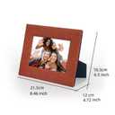 2 x Textured Picture Frame with Stand, PU Leather, Multiple Colors Available(Brown)