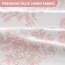 Pink Floral Shower Curtain, Linen Textured Fabric with 12 Rustproof Metal Hooks, Wrinkle Resistant Cloth Machine Washable Bathroom Decor for Cottagecore Spring Style, W72* L72