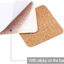 60 Pieces Self Adhesive Cork Coasters Squares/Round 4 x 4 Cork Mats Backing Sheets for DIY Coasters Crafts Backing Tiles Supplies(Square)