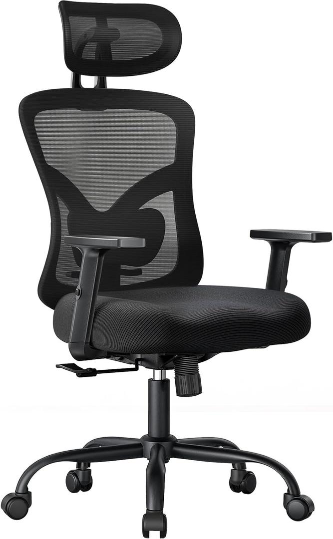 NOBLEWELL Ergonomic Office Chair with Padded Lumbar Support, 2D Headrest, Adjustable Armrests, Upgraded Contoured Seat Cushion, 130° Rocking Tilt, Computer Chair for Home Office, NWOC1-1, Black NOBLEWELL Ergonomic Office Chair with Padded Lumbar Support, 2D Headrest, Adjustable Armrests, Upgraded Contoured Seat Cushion, 130° Rocking Tilt, Computer Chair for Home Office, NWOC1-1, Black
