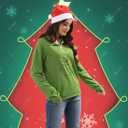 New Pullover Ugly Christmas Sweaters Cartoon Character Green Monster Print Unisex Sweatshirt with Christmas Hat (Large, B)