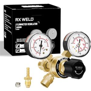RX WELD Argon/CO2 Regulators Gauges Gas Welding, Regulator for MIG and TIG, CGA580 Inlet Connection