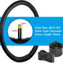 Kids Bike Tires and Tubes Set: 2-Pack 16x1.95/20x2.125 Inch Folding Bicycle Tires, Puncture-Protection Inner Tubes Schrader Valve with Tire Levers for BMX MTB
