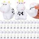 48 Pcs Rubber Cow Bulk Baby Bath Toy Squeak Floating Animal Rubber Animals Swimming Bathtub Toy Figures Decorations for Birthday Cake Wedding Decor Party Favor Supplies