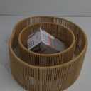 Boho Rattan Drum Lamp Shades Set of 2, Woven Bamboo Table and Bedside Lamp Shades(Spider Fitter), Easy Assembly (Brown)