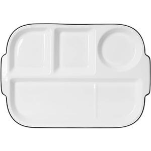 DouYuan Divided Porcelain Sectional Plates, Portion Control Plates for Adults Ceramic, Compartment Dinner Plates Perfect for Balanced Diet