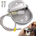 Automatic Water Dispenser for Dog Water Bowl Dispenser Large Size Stainless-Steel Waterer Feeder Self Filling Water Trough for Poultry and Livestock (Stainless Steel, Large)