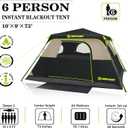 Instant Tent, 6 Person Blackout Tents for Camping with Top Rainfly | 60s Easy Setup Pop Up Tent, Waterproof & Light-Blocking Cabin Camping Tent for Family,Expandable Carry Bag,10'L X 9'W X 6.1'H