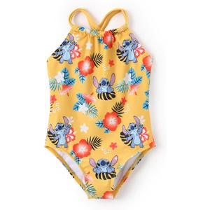 Disney Stitch Marvel Frozen Elsa Girls Swimsuits UPF 50+ One Piece Bathing Suits Sport Summer Swimwear for Kids Size 3-13Y (4-5T)