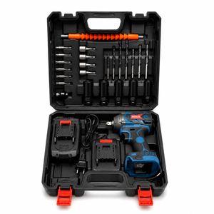 Cordless Impact Wrench, 665Ft-Ibs (900N.m) 1/2" Impact Drill, 21V Power Impact Driver with 2x 4.0Ah Battery, 5 Sockets, 8 Drill, 6 Screws, Electric Impact Gun Variable Speeds for Car/Truck/Mower