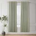 Sage Green Black Out Curtains 80 Inch Length Linen Textured Thermal Insulated Room for Bedroom Living Room Back Tab Rod Pocket Modern Farmhouse Home Window Decor Darkening Curtains 2 Panels Set