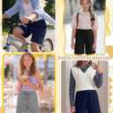 Xaatren 3 Pack Girls Bermuda Shorts | Knee Length Shorts, Long Shorts, Sweatshorts, for Kids 5-14 Years, Summer, Loose, Athletic, School, 2 Pockets, Drawstring