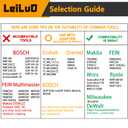 LEILUO 70mm Japanese Teeth Oscillating Saw Blade 15Pcs Extra-Long Multitool Blades Set CRV Material Fast & Clean Wood Cutting Oscillating Tool Accessories Compatible with DeWalt, Makita and More