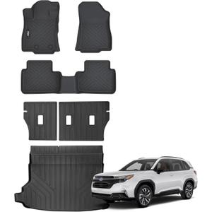 Floor Mats for 2025 2026 Subaru Forester All Weather Trunk Mat with Backrest Mat TPE Rubber Floor Liner Set Cargo Liner for 2025 2026 Subaru Forester Accessories