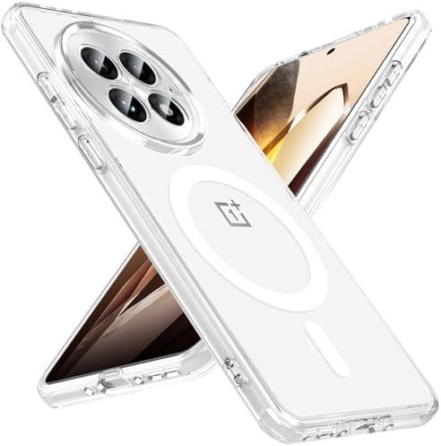 Hensinple Magnetic for OnePlus 13 Case [Compatible with MagSafe] Translucent Shockproof Slim Fit Military Grade Drop Proof Protection Anti-Fingerprint Cover Phone Case for OnePlus 13 5G 2025(Black)