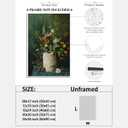 Dark Green Bathroom Wall Art Toilet Paper Roll Poster Vintage Flowers Painting Art Canvas Printing Moody Wildflowers Botanical For Home Room Toilets Wall Decor 12x18inch Unframed