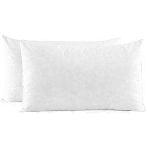 SNUG&COZY Luxury Goose Down Feather Pillow Inserts - 12x20IN, Double Layered Down-Proof Design, Ultra-Soft Cover, High Fill Weight, Pack of 2, White