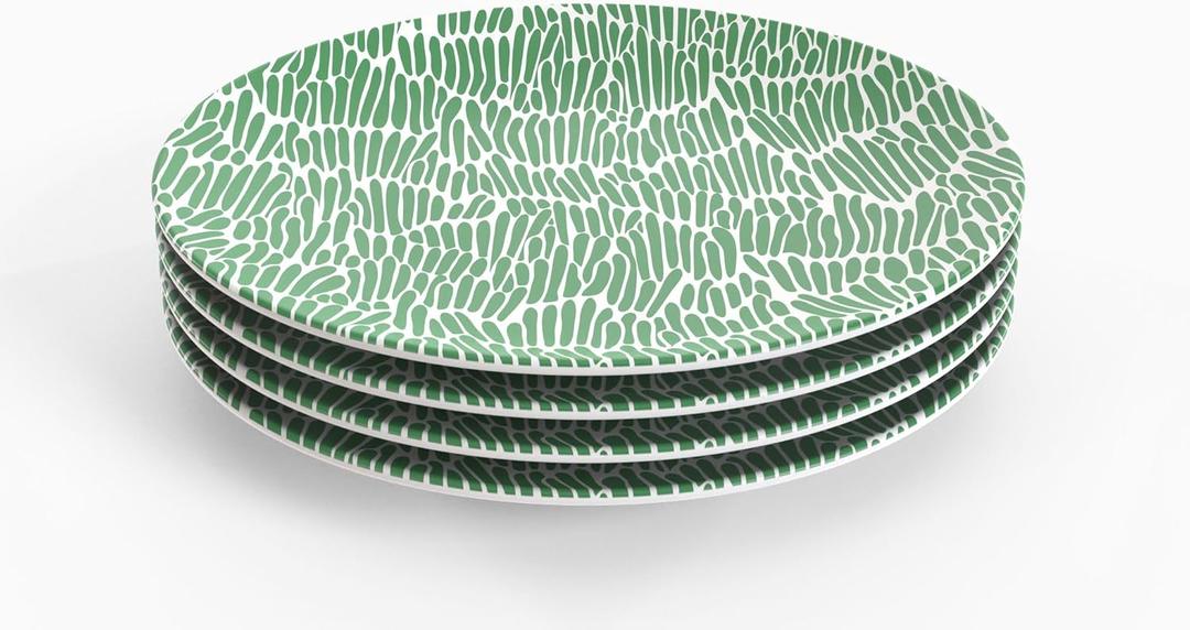 TervisHome Melamine Dinner Plates - Set of 4 | Enchanted Garden Collection | Durable Stoneware-like Quality, Dishwasher Safe, Perfect for Indoor and Outdoor Use