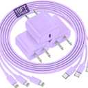 Phone Charger Fast Charging 10 FT, Long USB C to Lighting Cable 10 Foot with 20W USB C Rapid Phone Charger Block, Compatible with iPhone 14 Pro/13Pro Max/12/11Pro/Mini, 3 Pack-Purple