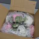 BLOSMON Fake Flowers Ball Centerpieces: 2 Pcs Pink Rose Babys Breath Artificial Flowers Wedding Decoration for Table Silk Kissing Floral Bouquet Arrangements for Home Party DIY Decor