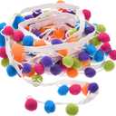 uxcell 5 Yards Pom Pom Ball Fringe Trim, Ribbon Sewing DIY Crafts Accessory for Home Curtain Clothes Pillow Decoration, Multicolor