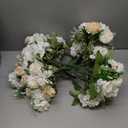 Tigeen Artificial Flowers Artificial Peonies Silk Flowers Faux Peony Fake Peony Silk Hydrangea Bouquet for Wedding Table Centerpiece Floral Vase Decor(Champagne White,12 Bundles)