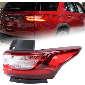 Right Passenger Side LED Tail Light Compatible for 2018 2019 2020 2021 Chevy Traverse Chevrolet Outer Rear Lamp Assembly With Bulbs 84618032 GM2805130 RH