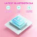 iClever BTH22 Kids Bluetooth Headphones, 60H Play Time, 74/85 dBA Safe Volume, Bluetooth 5.4, USB C, Over Ear Kids Headphones Wireless with Mic AUX Cord for iPad/Tablet/Travel, Blossom Pink