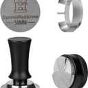 58mm Espresso Tamper Set - Spring-loaded Coffee Tamper, Adjustable Depth Espresso Distributor Leveler, Magnetic Dosing Funnel Aluminum Metal, Reusable Puck Screen, Fit for 58mm Portafilters