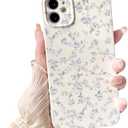 NITITOP Compatible with iPhone 12 Case Cute Flower for Women Girls Floral Rose Design Vintage Shockproof Soft Girly Slim TPU Fashion Protective Phone Cover - Purple