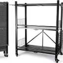 London & Byrd - No Assembly - Home Gym Storage Rack. Steel Construction, Heavy Duty Wheels, with Basket and Hooks. Great for Home Gym Equipment, Yoga mats, Kettlebells, and Small Dumbbell Storage.