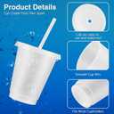 Rtteri 15 Pcs Reusable Cups with Straws and Lids 16 oz Glitter Tumblers Plastic Party Favor Cups with Lids Travel Mug Tumbler for Easter Graduation Party Iced Beverage Water(Clear)