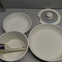 5PCS Pots and Pans Set Non Stick, Kitchen Cookware Sets with Detachable Handle, Induction Cookware Sets, Non Stick RV Cookware Cooking Set, Dishwasher  Oven Safe, PFOA Free, Cream White