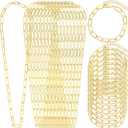 Landical 20 Pcs Charm Necklace Bracelets Making Kit Paperclip Chain DIY Jewelry Making Supplies Paperclip Link Bracelets Necklaces with Lobster Clasps for Women Men(Gold,18 Inches)