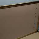 Bulletin Board 30 x 20 inches, Oatmeal White Pin Board, Golden Aluminum Framed Fabric Cork Board with 10 Push Pins