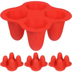 VICASKY Ghost Molds Silicone Halloween Ice Mold 4pcs 3.93in Cube Stamp Cubes Stamps Cocktails Maker Trays Party Decorations Tray for Whiskey 2025 Red