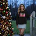 Christmas Sweatshirts For Women Cute Christmas Tree Graphic Long Sleeve Shirt Casual Crewneck Holiday Pullover Top (M)