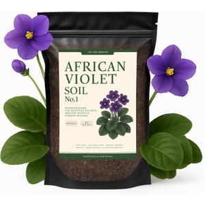 Premium African Violet Soil  Organic, Nutrient-Rich Potting Mix for Saintpaulia  Promotes Strong Roots, Consistent Moisture & Vibrant Blooms  Fast-Draining & Ready to Use (4 QTS)