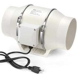 4 Inch Duct Inline Ventilation Exhaust Fan 296 CFM Duct Intake Fan High Efficiency Air Fan Quiet Copper Motor for Ducting Vents Bathroom Kitchen Grow Tents Hydroponics