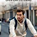 Open-Ear Headphones, Over Ear Earbuds with Ear Hooks, True Wireless Bluetooth Earphones with Microphone, Touch Control, Clear Calls, 60H Playtime, IPX7 Waterproof for Running and Workouts