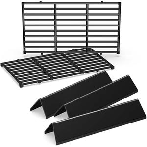 QuliMetal 15.3" Flavorizer Bars & 17.5" Grill Grates for Weber Spirit 200 Series (Front-Mounted Control), Spirit II E-210 Gas Grills Replacement, Grill Parts for Weber GS4 Spirit 7635 7637