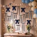 18 Pcs Denim Bow Wall Decoration DIY Bow Photo Backdrops Vintage Blue Jean Bows Wreath Garland Party Decorations for Denim Birthday Baby Shower Bachelorette Wedding Anniversary Bedroom Decor