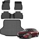 All Weather Floor Mats Cargo Mat Fit for Nissan Sentra 2020-2025 TPE Liners Sentra Accessories Set All Season Guard Odorless Anti-Slip Floor Mats Cargo Mat Black