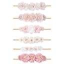 OOSAKU Baby Girl Flower Headbands Set Elastic Floral Headbands 6pcs Soft Nylon Hair Band for Newborn Toddler Hair Accessories