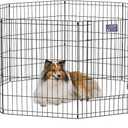 MidWest Homes for Pets 30-Inch Exercise Pen, for Indoor and Outdoor Use, 16 Sq Feet of Play, Single Door Folding Dog Pen, with Large Door Opening & Secure Latch, Easy to Set Up, Foldable Dog Playpen