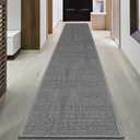 15ft Jute Hallway Runner Rug Non Slip Washable, Absorbent Laundry Rugs Laundry Room Runner, Rubber Backed Black Long Kitchen Carpet Runner