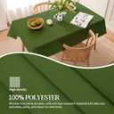 BYDOLL Table Cloth Green 60x120 Inch Tablecloth for 6 Foot Rectangle Tables Outdoor Washable Wrinkle Free and Spillproof Polyester Tablecloth for Festival Camping Picnic Party Cover